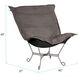 Puff Titanium Frame with Bella Pewter Scroll Chair with Cover